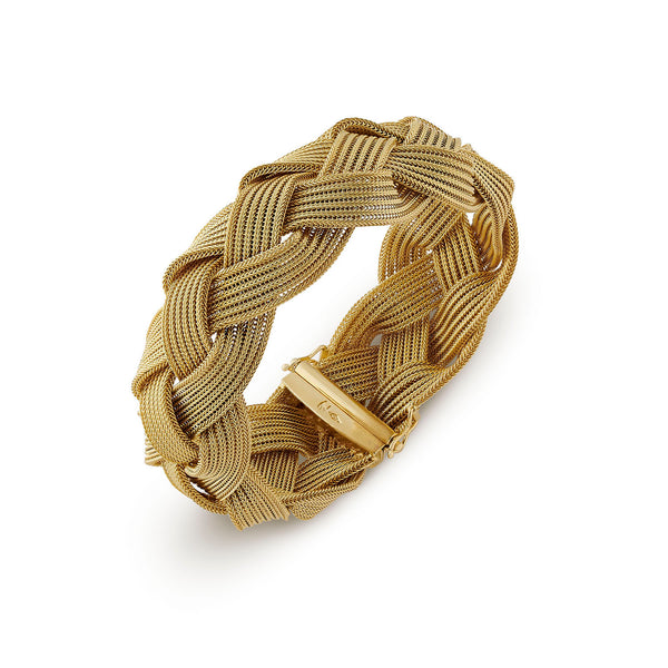 1970's 18ct yellow gold plait bracelet by Wolfers – Nigel Milne