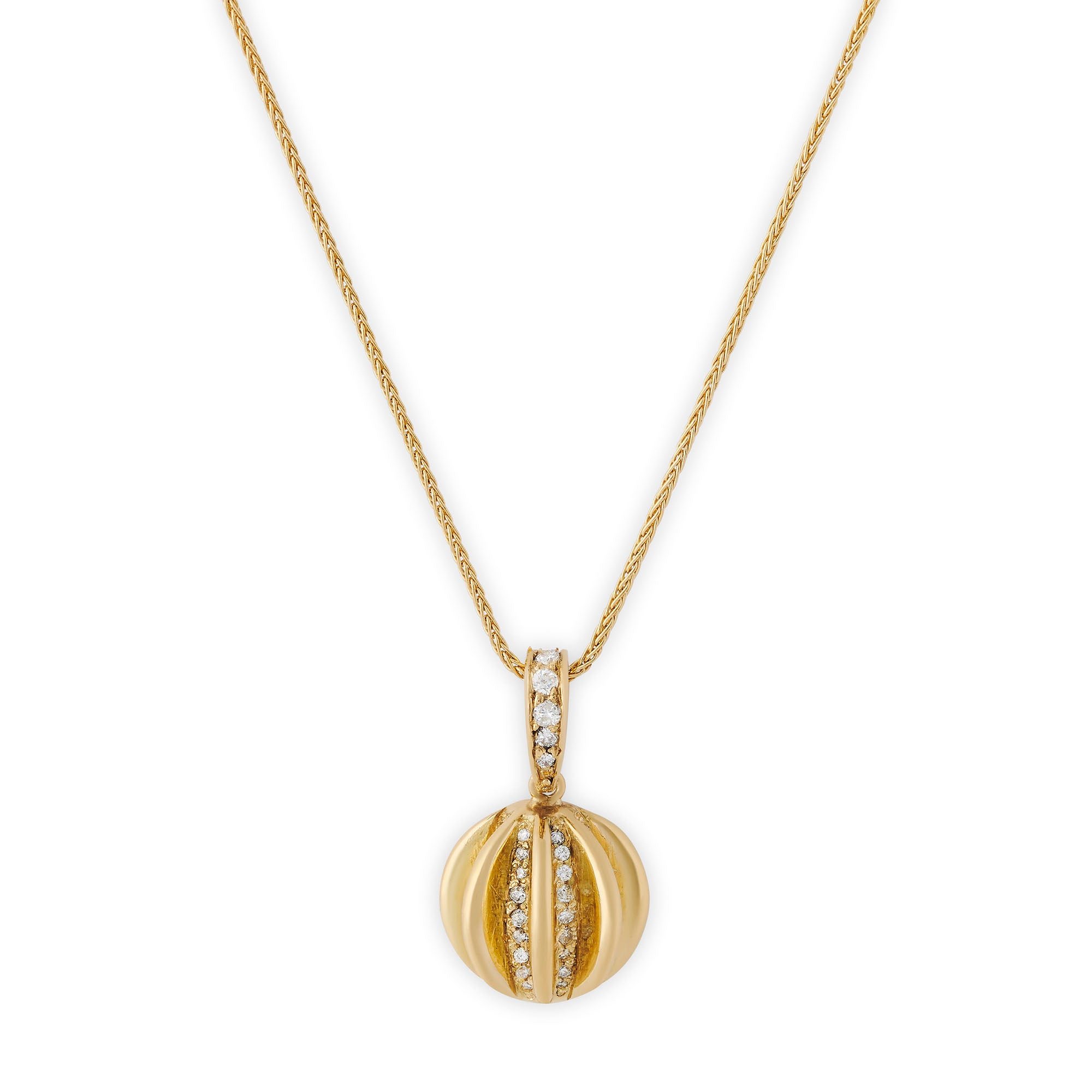 18ct yellow gold and diamond pendant by Nigel Milne