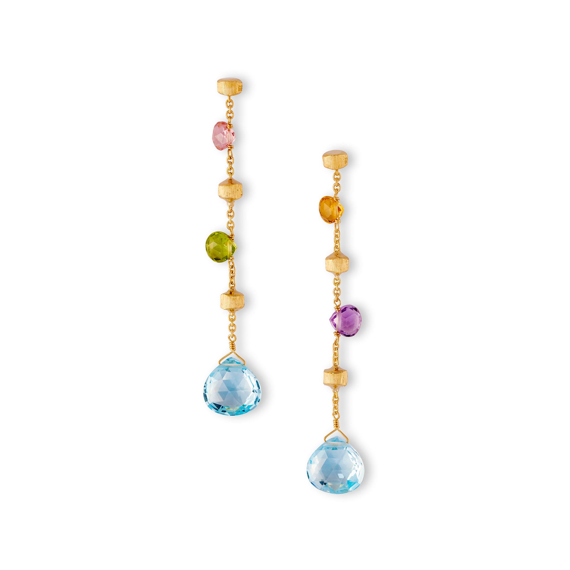 New Paradise 18ct yellow gold and multi gemstone earrings by Marco Bicego