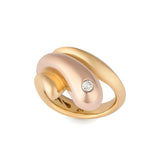 18ct yellow and rose gold and diamond snake ring