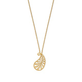 18ct yellow gold leaf pendant by Tiffany & Co