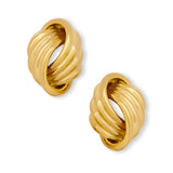 18ct yellow gold large knot earclips