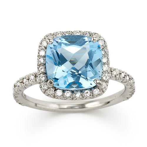 Carnival Blue Topaz and Diamond Ring by Nigel Milne