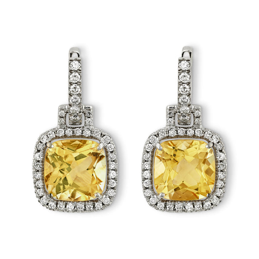 Carnival Citrine and Diamond Earrings by Nigel Milne