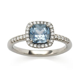 Mini Carnival Blue Topaz and Diamond Ring by Nigel Milne