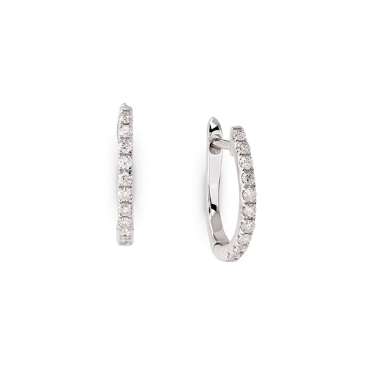 Brilliant cut diamond hoop earrings