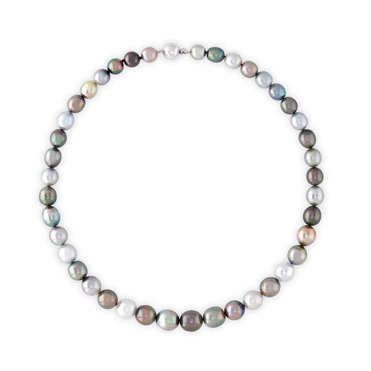 11.3 - 8.1mm Graduated Multi Coloured Tahitian Pearl Necklace