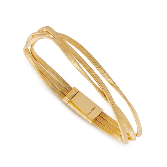 Marrakech New 18ct yellow gold three row bracelet by Marco Bicego