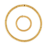 18ct yellow gold snake link necklace and bracelet