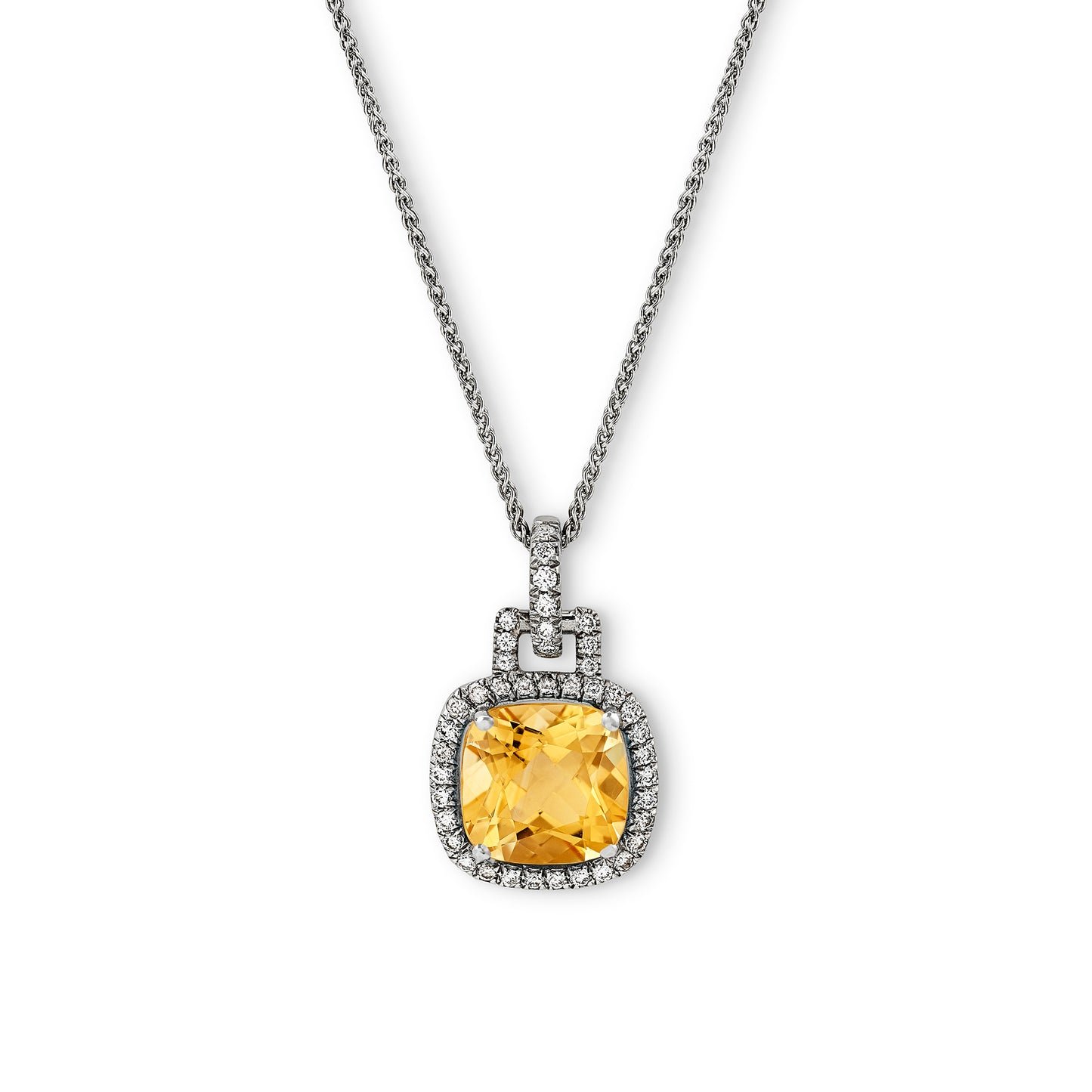 Carnival Citrine and Diamond Pendant by Nigel Milne