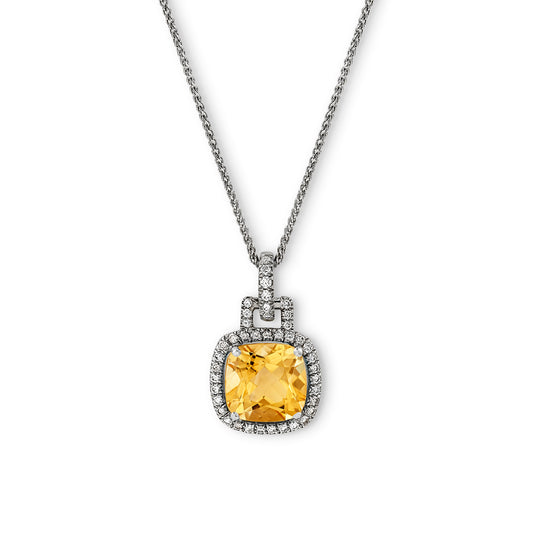 Carnival Citrine and Diamond Pendant by Nigel Milne