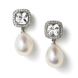 Mini Carnival white topaz, diamond & pearl earrings by Nigel Milne