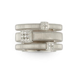 Masai 18ct white gold and diamond three row ring by Marco Bicego