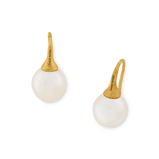 Africa 18ct yellow gold and pearl drop earrings by Marco Bicego