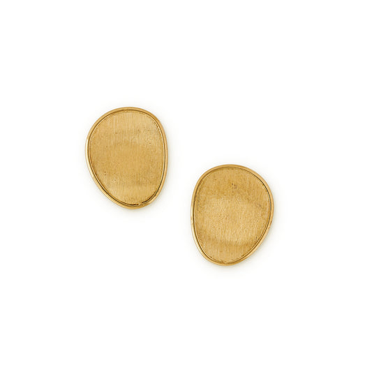 Lunaria 18ct yellow gold small single leaf earrings by Marco Bicego