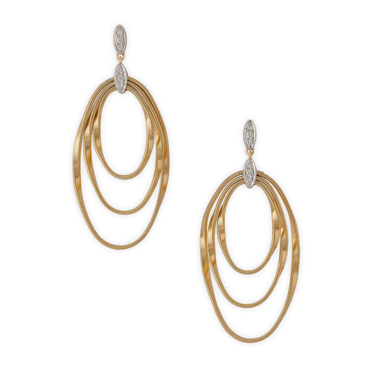 Marrakech Onde 18ct yellow gold and diamond earrings by Marco Bicego