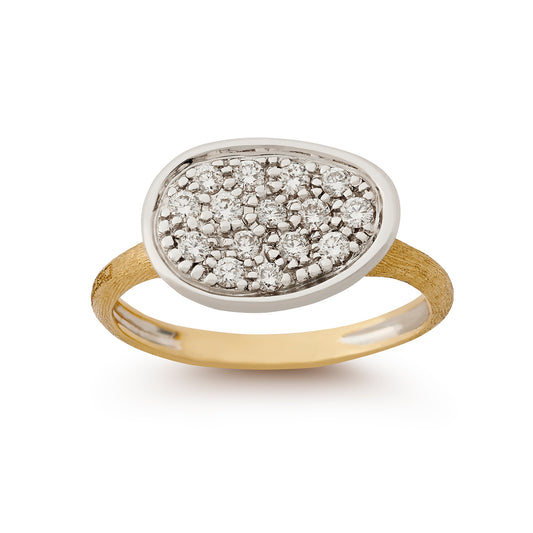 Lunaria Mini pave diamond and 18ct yellow gold ring by Marco Bicego