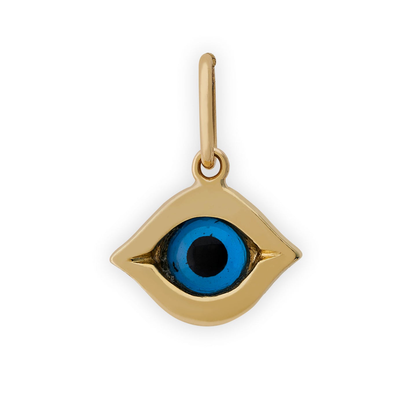 Greek 18ct yellow gold evil eye pendant by Serkos