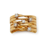 Marrakech 18ct yellow gold and diamond five row ring by Marco Bicego