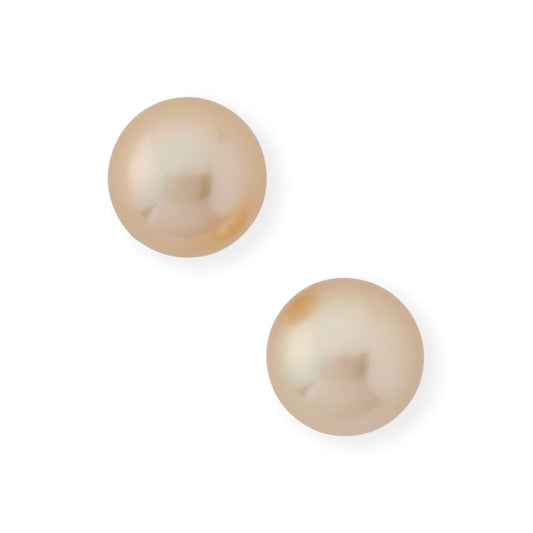 10-11mm Golden South Sea pearl earstuds by Schoeffel