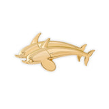 18ct yellow gold Dolphin brooch by Georg Jensen