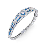 Edwardian calibre cut sapphire and diamond bracelet
