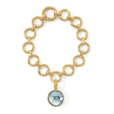 Jaipur 18ct yellow gold and blue topaz pendant by Marco Bicego
