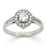 Brilliant cut diamond cluster engagement ring