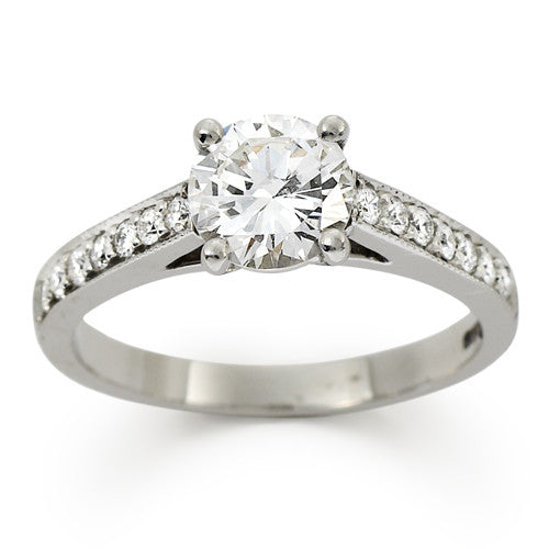 Brilliant cut diamond single stone engagement ring