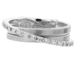 Goa 18ct white gold and diamond three row ring by Marco Bicego