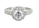 Brilliant cut diamond cluster engagement ring