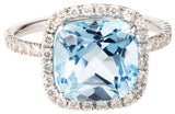 Carnival blue topaz & diamond ring by Nigel Milne