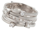 Goa five row diamond and white gold ring by Marco Bicego